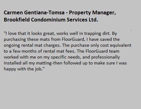 Rismat FloorGuard Brookfield Testimonial